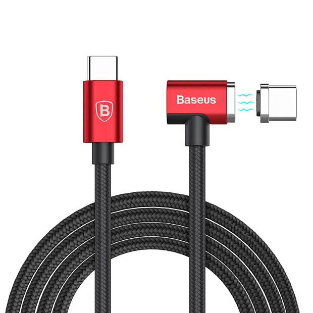 Кабель Baseus Magnet Type-C Cable (Side insert For Type-C) 1.5m (Red-Black/Красный-Черный) - 1
