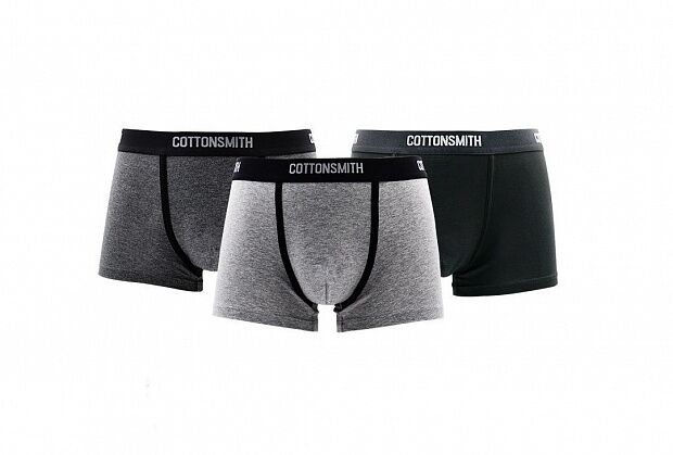 Мужские трусы Cottonsmith Mini Window Dry Underwear 3 шт. Размер XL (Gray/White/Black) 