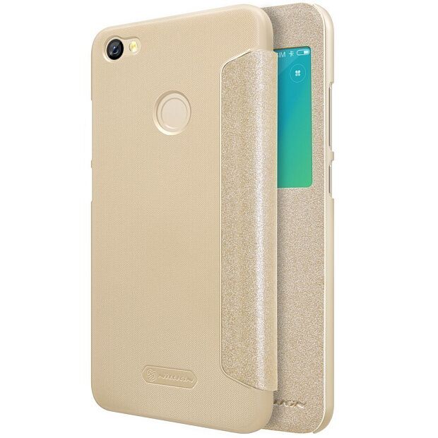 Чехол для Xiaomi Redmi Note 5A Prime Nillkin Sparkle Leather Case (Gold/Золотой) 