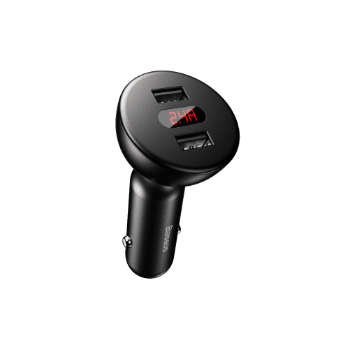 Автомобильные ЗУ Baseus 360rotation Daul input Digital Display Car Charger (Black/Черный) - 1